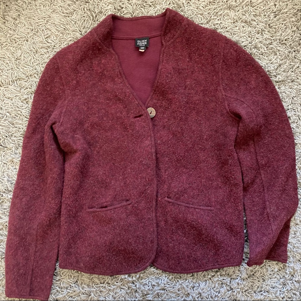 Eileen Fisher Pink wool blend cardigan PM